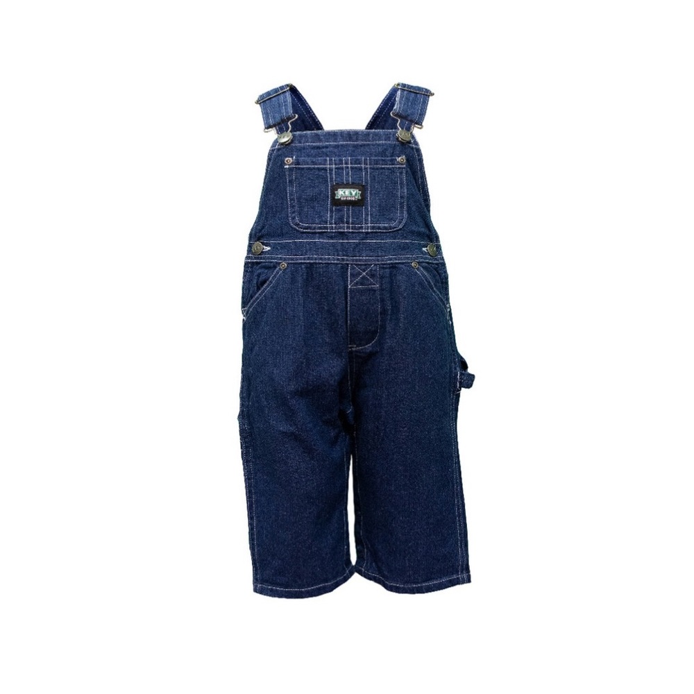 Key Kids Bib Overalls Indigo Denim Unisex, Size 5